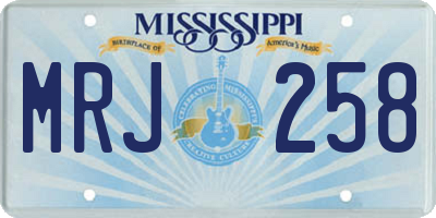 MS license plate MRJ258