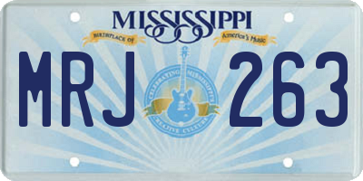 MS license plate MRJ263