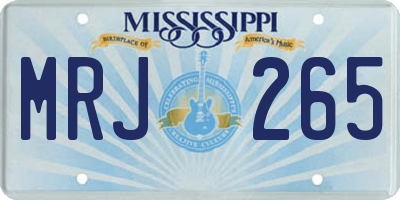 MS license plate MRJ265