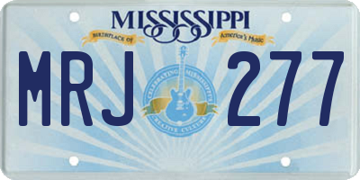 MS license plate MRJ277