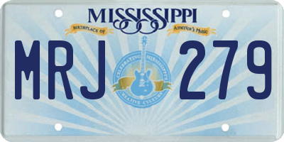 MS license plate MRJ279