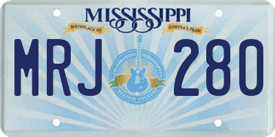 MS license plate MRJ280
