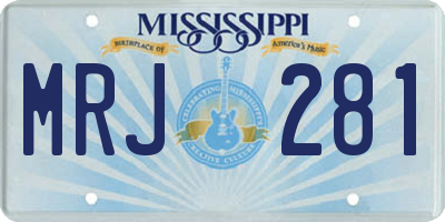 MS license plate MRJ281