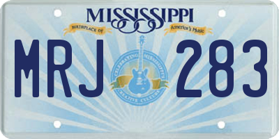 MS license plate MRJ283