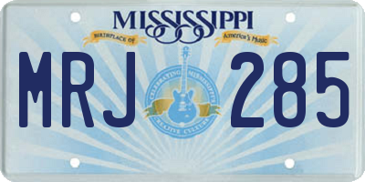MS license plate MRJ285