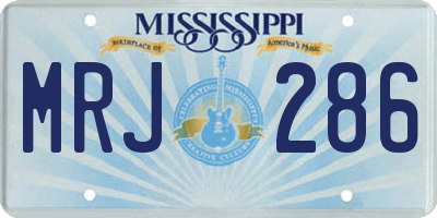 MS license plate MRJ286