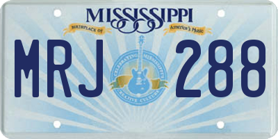MS license plate MRJ288