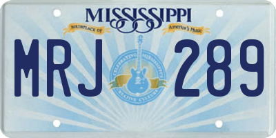 MS license plate MRJ289