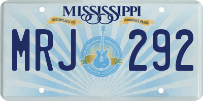 MS license plate MRJ292