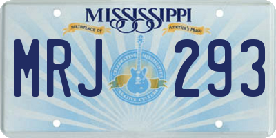 MS license plate MRJ293