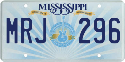 MS license plate MRJ296