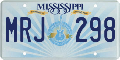 MS license plate MRJ298