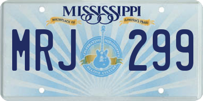 MS license plate MRJ299
