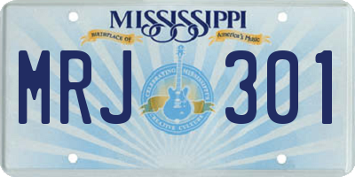 MS license plate MRJ301