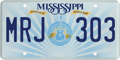 MS license plate MRJ303