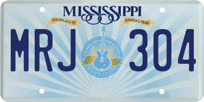 MS license plate MRJ304