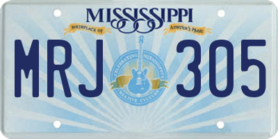 MS license plate MRJ305