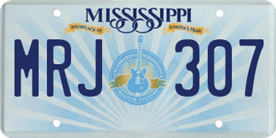 MS license plate MRJ307