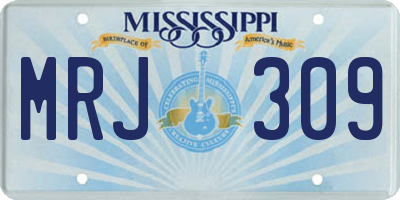 MS license plate MRJ309