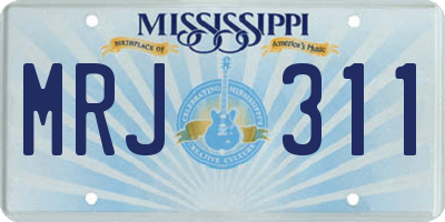 MS license plate MRJ311