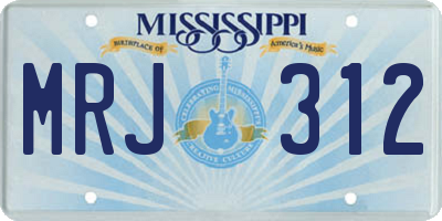 MS license plate MRJ312