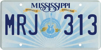 MS license plate MRJ313