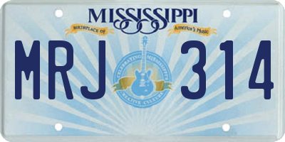 MS license plate MRJ314