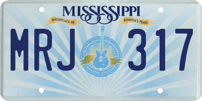 MS license plate MRJ317