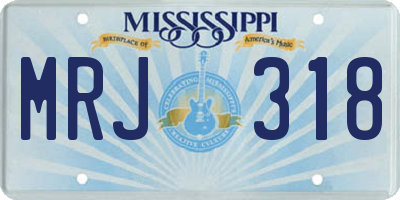 MS license plate MRJ318