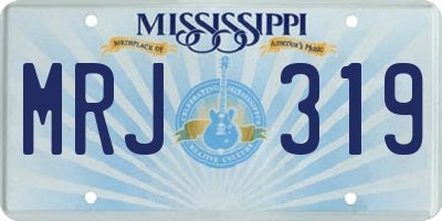 MS license plate MRJ319