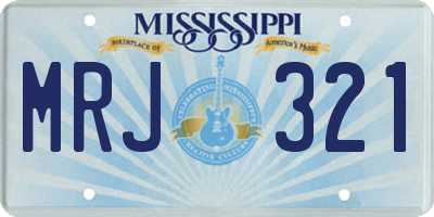 MS license plate MRJ321