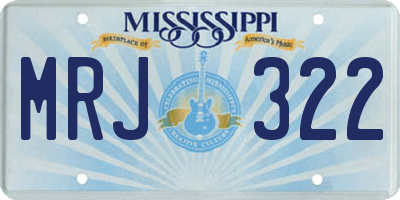 MS license plate MRJ322
