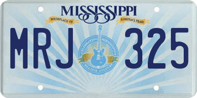 MS license plate MRJ325