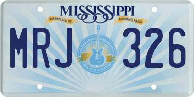 MS license plate MRJ326