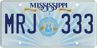MS license plate MRJ333