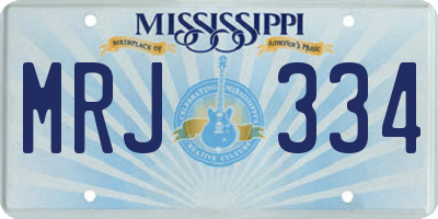 MS license plate MRJ334