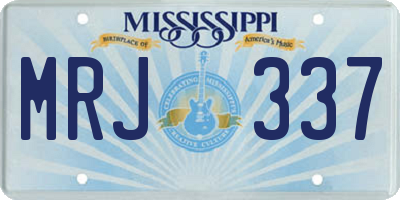 MS license plate MRJ337