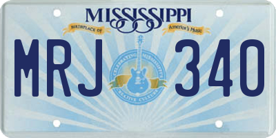 MS license plate MRJ340