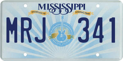 MS license plate MRJ341