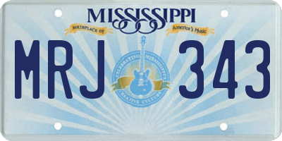 MS license plate MRJ343
