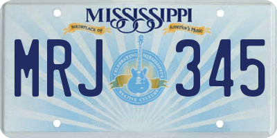 MS license plate MRJ345