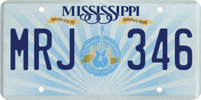 MS license plate MRJ346