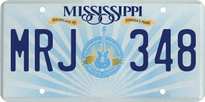 MS license plate MRJ348