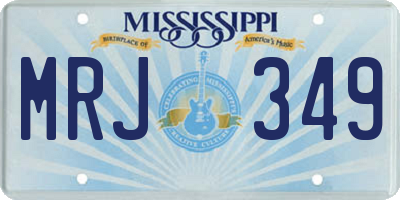 MS license plate MRJ349