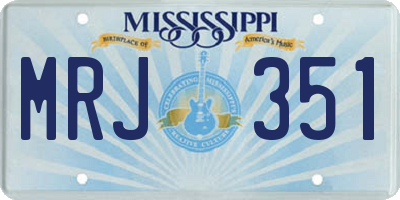 MS license plate MRJ351