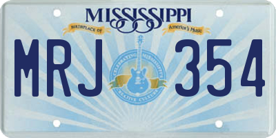 MS license plate MRJ354
