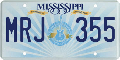 MS license plate MRJ355