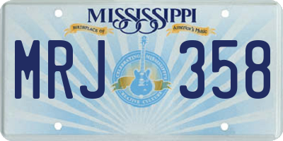 MS license plate MRJ358