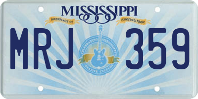 MS license plate MRJ359