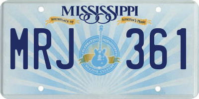 MS license plate MRJ361